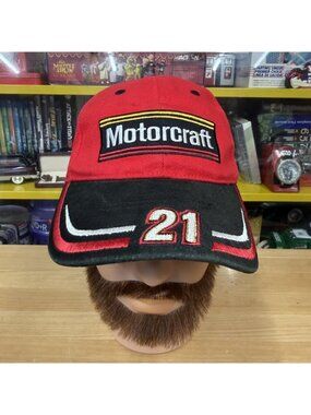 Vintage Motorcraft 21 Ricky Rudd Nascar Racing Adjustable Snapback Hat Cap